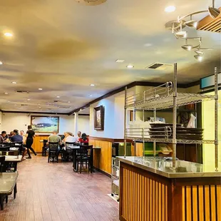 the inside of a restaurant