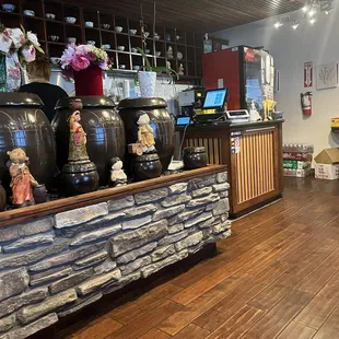 Inside checkout area