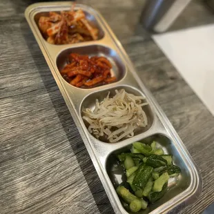 Fresh banchan (side dish) assortment