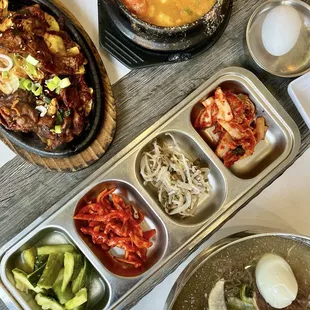 banchan and food spread