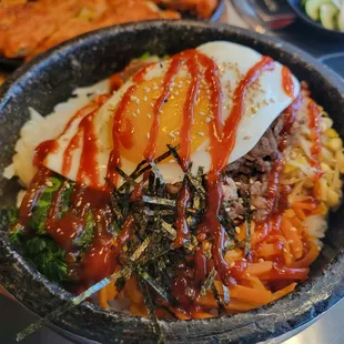 Hot Stone Bibimbap with Beef