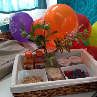 Breakfast delivered to the boat.