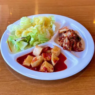 Complimentary Salad, and Kimchi (2 versions)