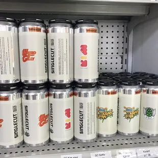 a variety of cans