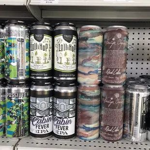 a variety of cans