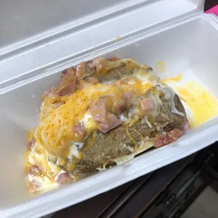 Ham and cheese potato with extra butter was awesome!