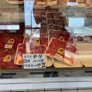 a variety of meat products