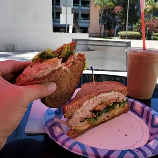 Tuna Sandwitch and Ice coffee