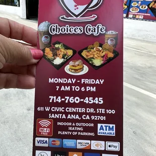 Menu and the chicken schwarma bowl!