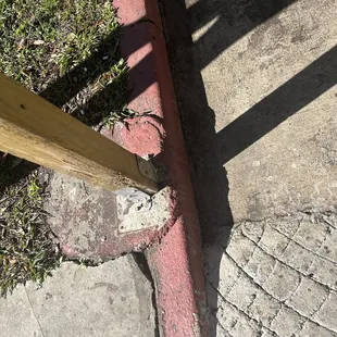 Cracked curb