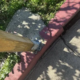 Damaged curb