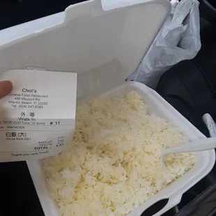 rice in a container