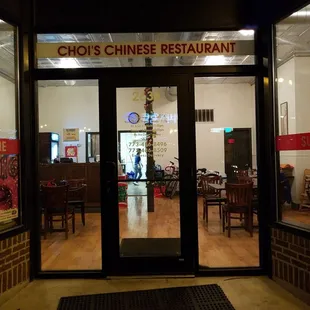 the entrance to the restaurant