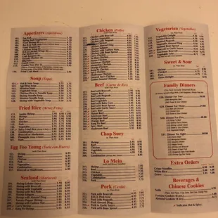 Full menu