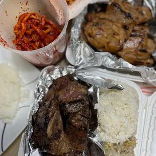 Kimchi daikon Big bone Kalbi plate Side bbq chicken