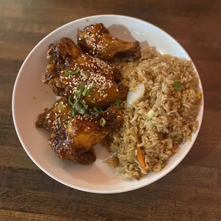 Wings with Fries or Fried Rice