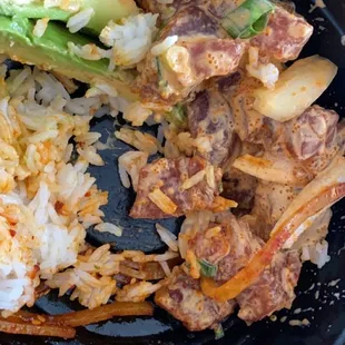 Ratio was a bit off, but no complaints over too much Ahi and not enough rice! Unheard of! Worth the price of fresh poke!