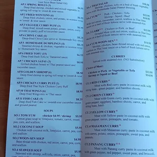 menu