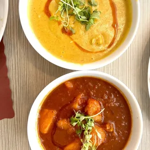 Chicken Korma and Goat Vindaloo