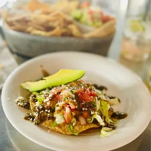 a plate of mexican food