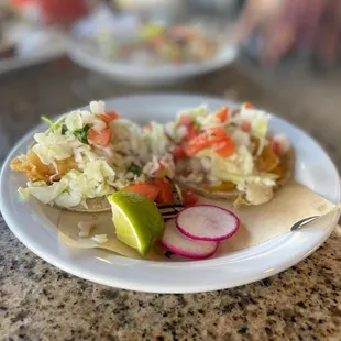 a plate of mexican food