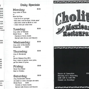 the menu