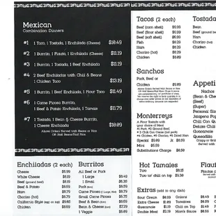 the menu
