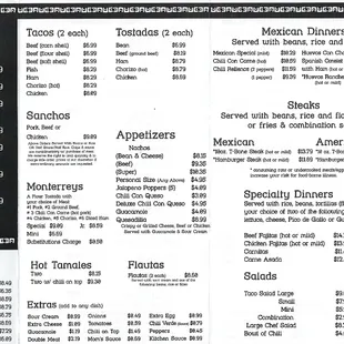 menu