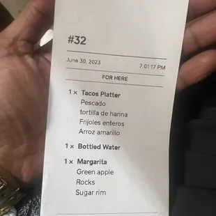 Total price was $26.80 (they don&apos;t have cups of water just bottled)