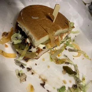 Half a tortas sandwich.