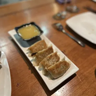 Potstickers, Pork and Ginger Mustard