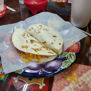 Bean and cheese . The beans here are very good