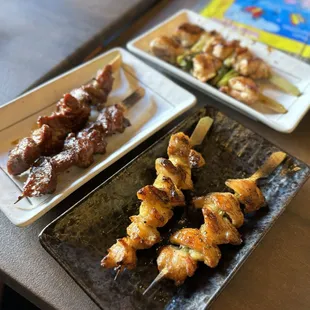 Yakitori, 2 skewer: Chicken Thigh, Gizzard, Cartilage (HH-$6 x3)