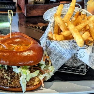 Dickens Chicken Sandwich and fries