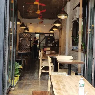 the entrance to the restaurant