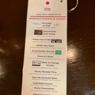 Upcoming activities at Chomp!