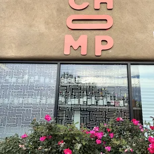 the front of the building