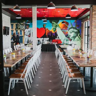 the interior of the restaurant