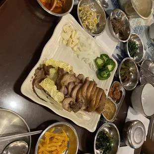 Pig feet and side dishes