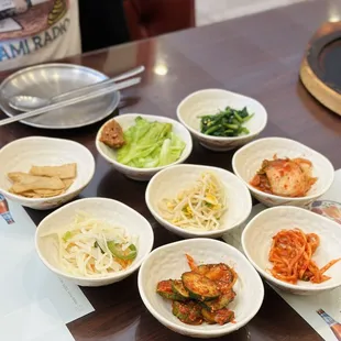 Korean style free pre-meal dishes!