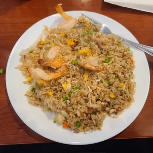 Shrimp fried rice. I&apos;m pretty simple so I eat simple dishes. This is fabulous!!!!