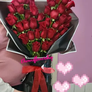 Heart shape rose bouquet