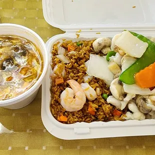 Hot and Sour Soup with Moo Goo Gai Pan