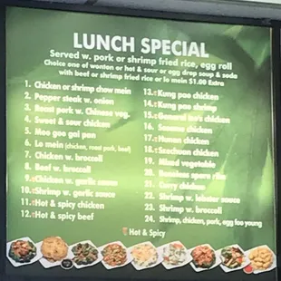 Foods good, lunch special is confusing as hell.