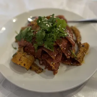 a plate of food on a table