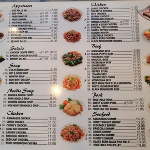 sushi and sashimi, menu