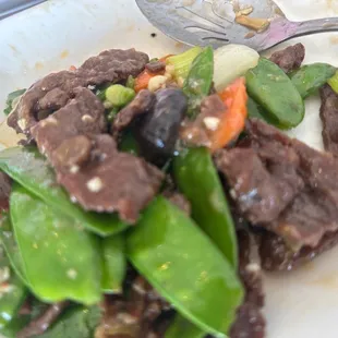 snow peas w/black mushrooms