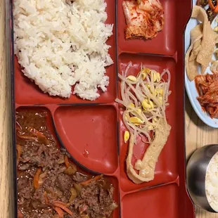 a tray of food
