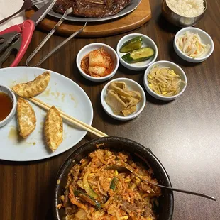 Bibimbap, L.A. (Los Ángeles style) Gal Bi, and Ya Ki Man Du