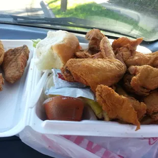 Chicken wing and red snapper dinner! So delicious